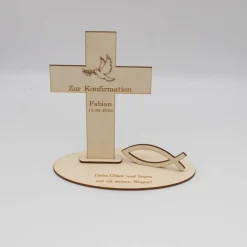 Sale Geldgeschenk Konfirmation - Kreuz - aus Holz personalisiert Geldgeschenke