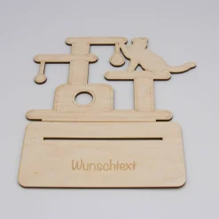 Best Geldgeschenk Kratzbaum/Katze - aus Holz personalisiert Geldgeschenke