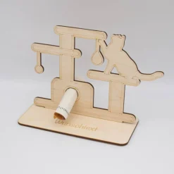 Best Geldgeschenk Kratzbaum/Katze - aus Holz personalisiert Geldgeschenke