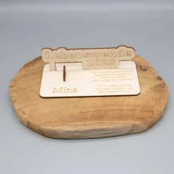 Geldgeschenke|SandavDesigns Geldgeschenk Lebenswende - aus Holz personalisiert