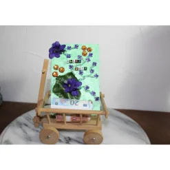 Clearance Geldgeschenk LEITERWAGEN VEILCHEN zu Ostern Muttertag Valentintstag Vatertag Geburtstag oder zu einem anderen Jubiläum Kunst