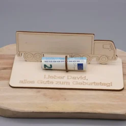 Best Geldgeschenk LKW - aus Holz personalisiert Geldgeschenke