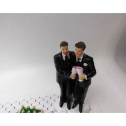Clearance Geldgeschenk Männerhochzeit schwul – Geschenkidee mit Wein und Hochzeitstorte auf Leinwand Geldgeschenke