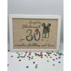 Outlet Geldgeschenk personalisiert zum Geburtstag, Andenken Bilderrahmen Geburtstagsgeschenk, Geschenkidee, Geldverpackung,Hoch Geldgeschenke