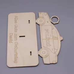 Sale Geldgeschenk Polizeiauto - aus Holz personalisiert Geldgeschenke