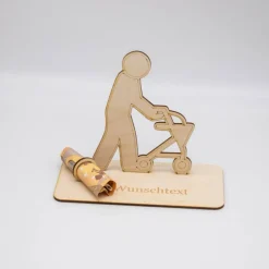 Outlet Geldgeschenk Rollator - aus Holz personalisiert Geldgeschenke