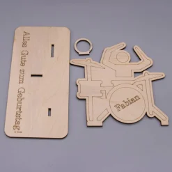 Sale Geldgeschenk Schlagzeug - aus Holz personalisiert Geldgeschenke