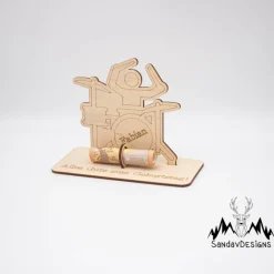Sale Geldgeschenk Schlagzeug - aus Holz personalisiert Geldgeschenke