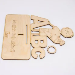 Outlet Geldgeschenk Schulanfang Junge - aus Holz personalisiert Kinder Einschulung