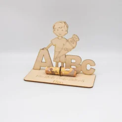 Outlet Geldgeschenk Schulanfang Junge - aus Holz personalisiert Kinder Einschulung