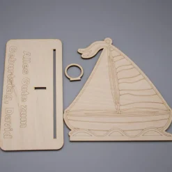 Sale Geldgeschenk Segelboot - aus Holz personalisiert Geldgeschenke