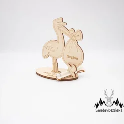 Outlet Geldgeschenk Storch - aus Holz personalisiert Geldgeschenke