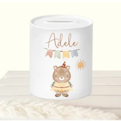 Geldgeschenke|Die Farbkleckserei 123 Geldgeschenk Taufe personalisiert, Spardose Kind Frosch mit Namen, Sparschwein Tiere, Sparbüchse Taufe, Geschenk