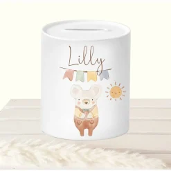 Geldgeschenke|Die Farbkleckserei 123 Geldgeschenk Taufe personalisiert, Spardose Kind Frosch mit Namen, Sparschwein Tiere, Sparbüchse Taufe, Geschenk
