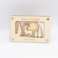 Sale Geldgeschenk Weihnachten aus Holz – Weihnachtsgeld - Winterlandschaft-personalisiert Geldgeschenke