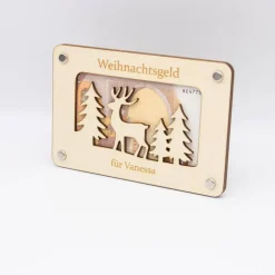 Sale Geldgeschenk Weihnachten aus Holz – Weihnachtsgeld - Winterlandschaft-personalisiert Geldgeschenke