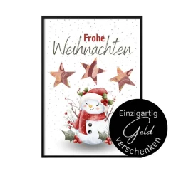Geldgeschenke|DekowerkSeeger Geldgeschenk Weihnachten Schneemann winterlich |  Geschenkidee Weihnachtsgeld | Wunscherfüller Geld Stern