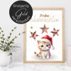 Geldgeschenke|DekowerkSeeger Geldgeschenk Weihnachten Katze mit Weihnachtsmütze |  Geschenkidee Weihnachtsgeld | Wunscherfüller Geld Stern
