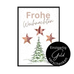 Clearance Geldgeschenk Weihnachten Schneemann vor Wintertanne |  Geschenkidee Weihnachtsgeld | Wunscherfüller Geld Stern Geldgeschenke