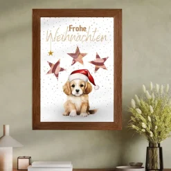 Geldgeschenke|DekowerkSeeger Geldgeschenk Weihnachten Hund mit Weihnachtsmütze |  Geschenkidee Weihnachtsgeld | Wunscherfüller Geld Stern