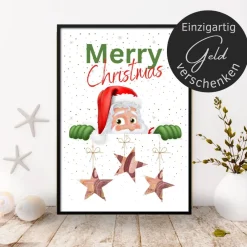New Geldgeschenk Weihnachten Weihnachtsmann | Geschenkidee Weihnachtsgeld | Wunscherfüller Geld Stern Geldgeschenke