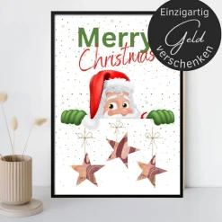 New Geldgeschenk Weihnachten Weihnachtsmann | Geschenkidee Weihnachtsgeld | Wunscherfüller Geld Stern Geldgeschenke