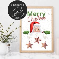 New Geldgeschenk Weihnachten Weihnachtsmann | Geschenkidee Weihnachtsgeld | Wunscherfüller Geld Stern Geldgeschenke