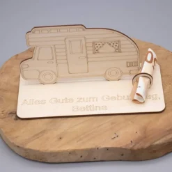 Clearance Geldgeschenk Wohnmobil - aus Holz personalisiert Geldgeschenke