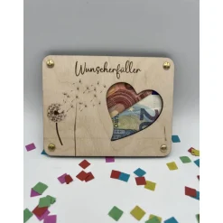 Gutscheine|UnikArt-Studio Geldgeschenk Wunscherfüller, Hochzeit / Holz / Geschenk / zum Geburtstag von Herzen / Geschenkidee
