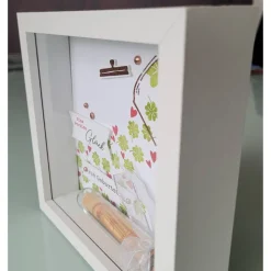 Clearance Geldgeschenk zum Geburtstag, 3D Rahmen, Glück aus dem Glas, Kleeblätter Geldgeschenke