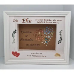 Clearance Geldgeschenk zur Hochzeit – Personalisierter Bilderrahmen mit 3D Herz-Effekt & Erinnerungswert Geldgeschenke