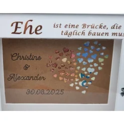 Clearance Geldgeschenk zur Hochzeit – Personalisierter Bilderrahmen mit 3D Herz-Effekt & Erinnerungswert Geldgeschenke