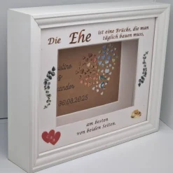 Clearance Geldgeschenk zur Hochzeit – Personalisierter Bilderrahmen mit 3D Herz-Effekt & Erinnerungswert Geldgeschenke