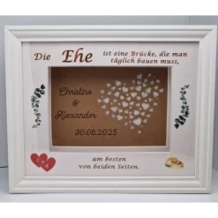 Clearance Geldgeschenk zur Hochzeit – Personalisierter Bilderrahmen mit 3D Herz-Effekt & Erinnerungswert Geldgeschenke