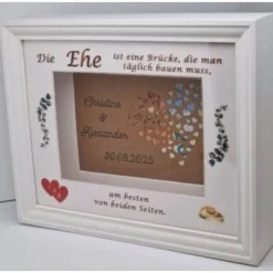 Clearance Geldgeschenk zur Hochzeit – Personalisierter Bilderrahmen mit 3D Herz-Effekt & Erinnerungswert Geldgeschenke