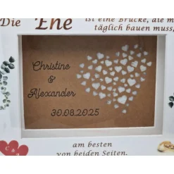 Clearance Geldgeschenk zur Hochzeit – Personalisierter Bilderrahmen mit 3D Herz-Effekt & Erinnerungswert Geldgeschenke