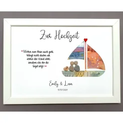 Geldgeschenke|Lovely picture frame & more Geldgeschenk zur Hochzeit: Personalisiertes Steinbild Hochzeitsschiff – Hochzeitsgeschenk Reisen & Kreuzfahrt