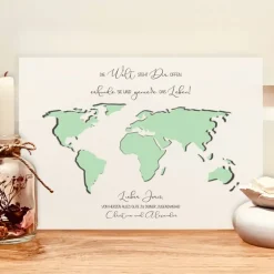 Sale Geldgeschenk zur Jugendweihe personalisiert | Geschenk Bilderrahmen mit Weltkarte | für junge Entdecker Geldgeschenke
