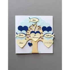 Best Geldgeschenk zur Kommunion, Karte zur Kommunion Junge,Geschenk Kommunion Junge, Klappkarte, personalisiert Glückwunschkarten