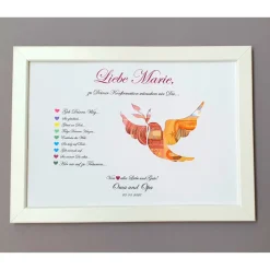 Geldgeschenke|Lovely picture frame & more Geldgeschenk zur Konfirmation, Konfirmationsgeschenk Mädchen und Jungen, Bilderrahmen Friedenstaube