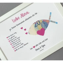 Geldgeschenke|Lovely picture frame & more Geldgeschenk zur Konfirmation Kommunion, Konfirmationsgeschenk Mädchen, Kommunionsgeschenk Mädchen, Bilderrahmen Fisch