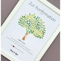 Geldgeschenke|Lovely picture frame & more Geldgeschenk zur Konfirmation Erstkommunion Firmung Jugendweihe Taufe Mädchen Junge, Lebensbaum