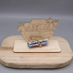 Sale Geldgeschenk zur Taufe - Arche - aus Holz personalisiert Geldgeschenke