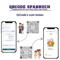 New Geldgeschenk zur Taufe | Personalisiert | Digitale Spardose | QrCode Taufkarte | Arche Noah Geldgeschenke