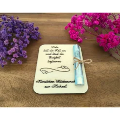Sale Geldgeschenkkarten aus Holz / Hochzeit / Glückwünsche / Wunscherfüller / Gutschein Geldgeschenke