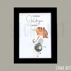 Clearance Geldregen Steinbild – Kreatives Geldgeschenk mit Regenschirm & Personalisierung Geldgeschenke