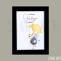 Clearance Geldregen Steinbild – Kreatives Geldgeschenk mit Regenschirm & Personalisierung Geldgeschenke