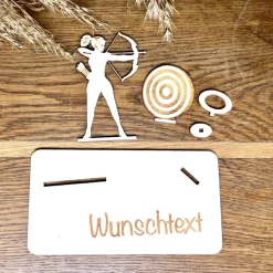 Geschenke|WoodyfyKreativ Geldscheinhalter Bogenschießen, Pfeil und Bogen, Geldgeschenk, Geburtstag, Geschenk, Wunschtext, Personalisierbar