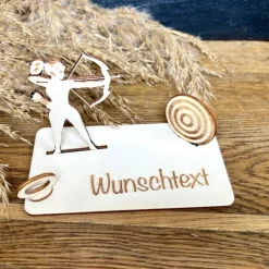 Geschenke|WoodyfyKreativ Geldscheinhalter Bogenschießen, Pfeil und Bogen, Geldgeschenk, Geburtstag, Geschenk, Wunschtext, Personalisierbar