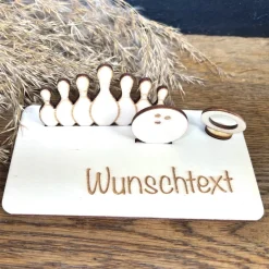 Geschenke|WoodyfyKreativ Geldscheinhalter Bowling, Kegeln, Geldgeschenk, Geburtstag, Geschenk, Wunschtext, Personalisierbar